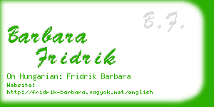 barbara fridrik business card